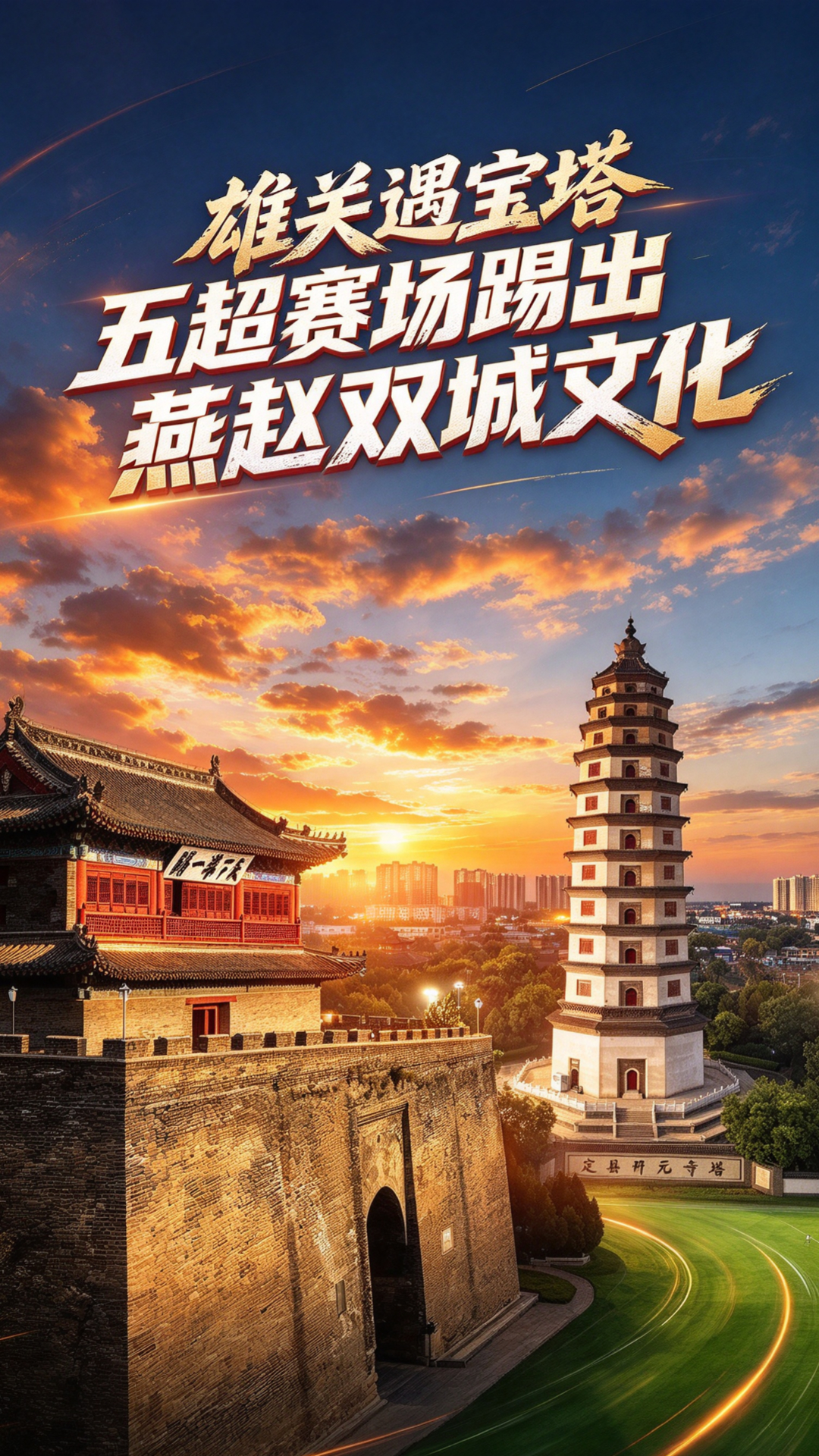 五超·现场丨雄关遇宝塔！五超赛场踢出燕赵双城文化 #河北五超 #河北五超推荐官